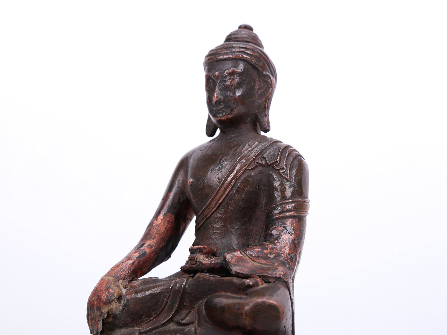 An Archaic Bronze Figure Of Buddha Shakyamuni