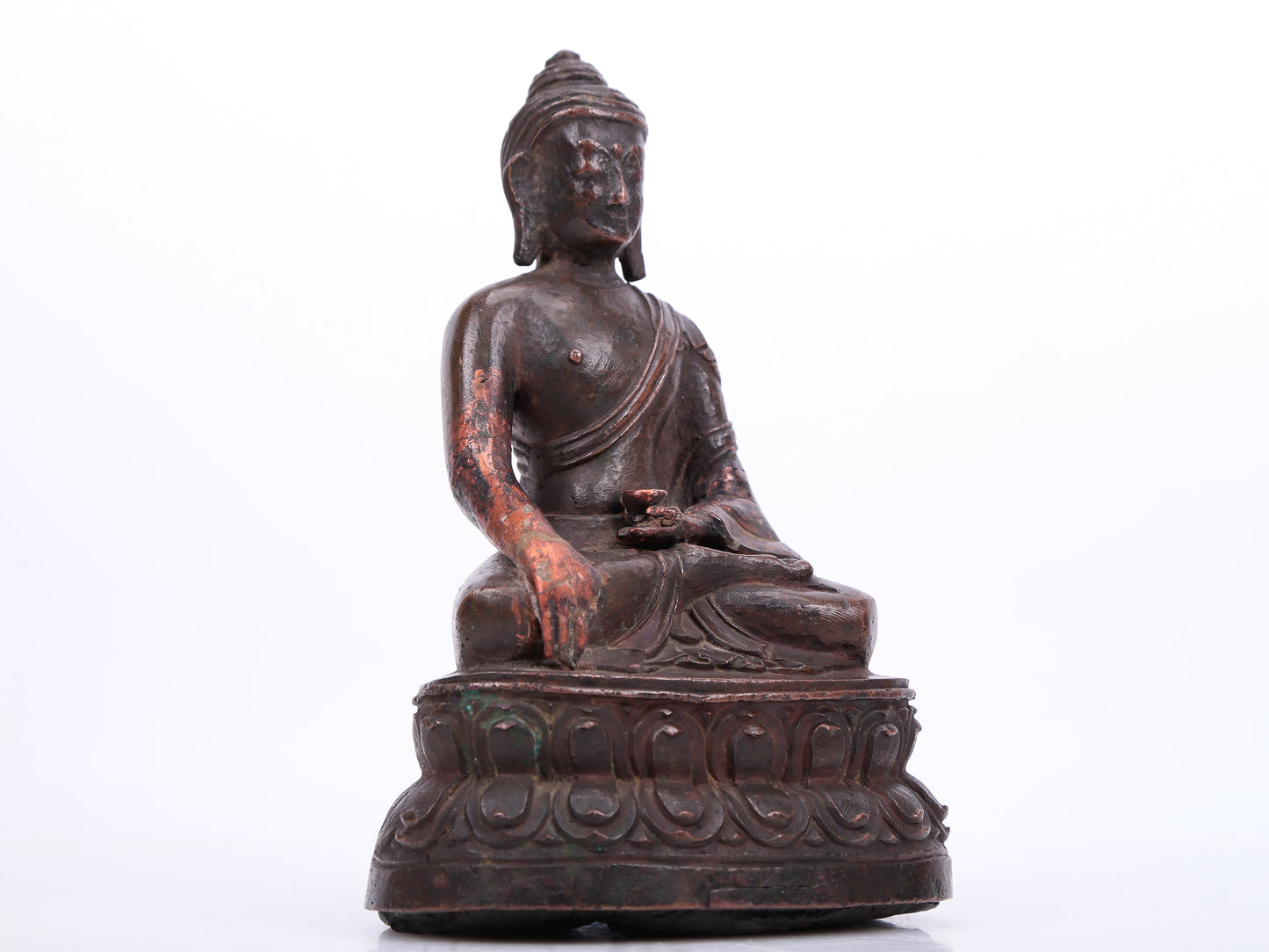An Archaic Bronze Figure Of Buddha Shakyamuni