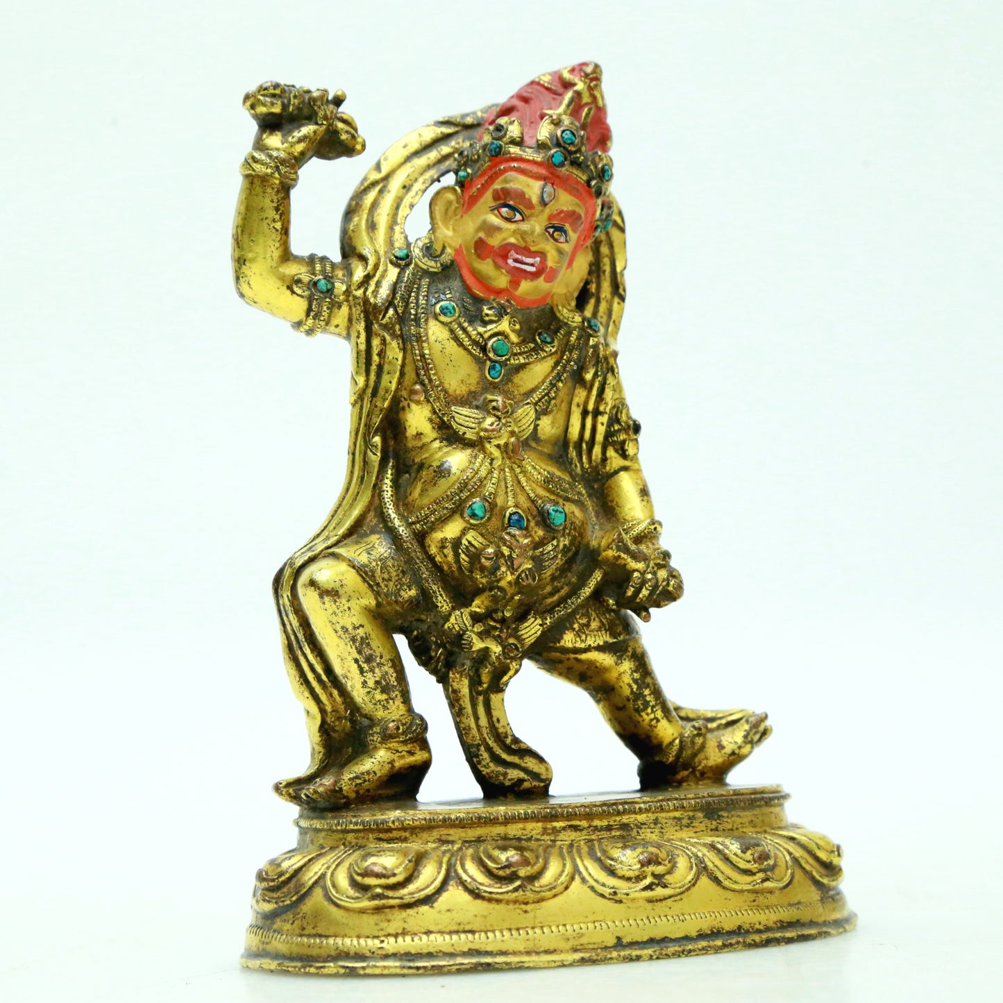 A Superb Gilt-Bronze Turquoise-Inlaid Figure Of Vajrapani