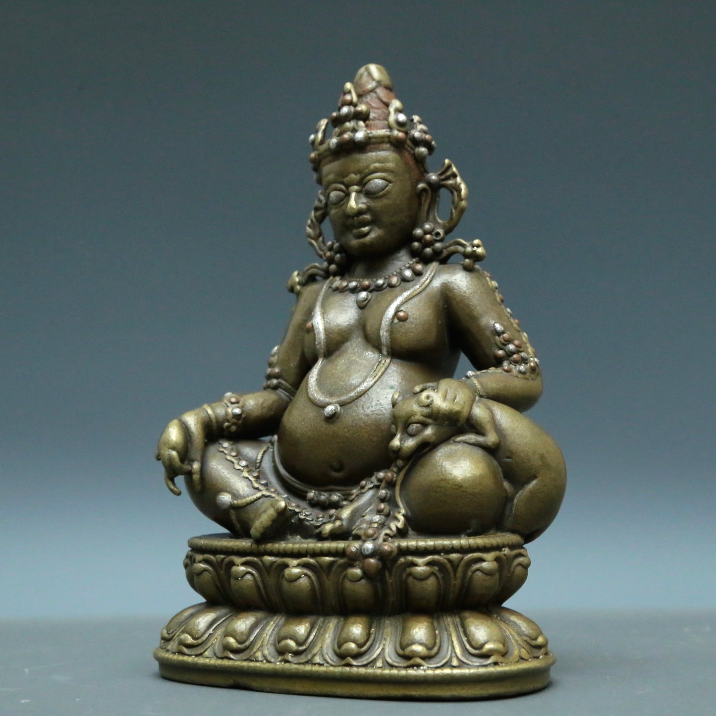 A Wonderful Alloy Copper Silver-Inlaid Figure Of Kubera And A Gilt-Bronze 'Weapons Of The Eight Immortals' Buddhist Shrine With Inscriptions