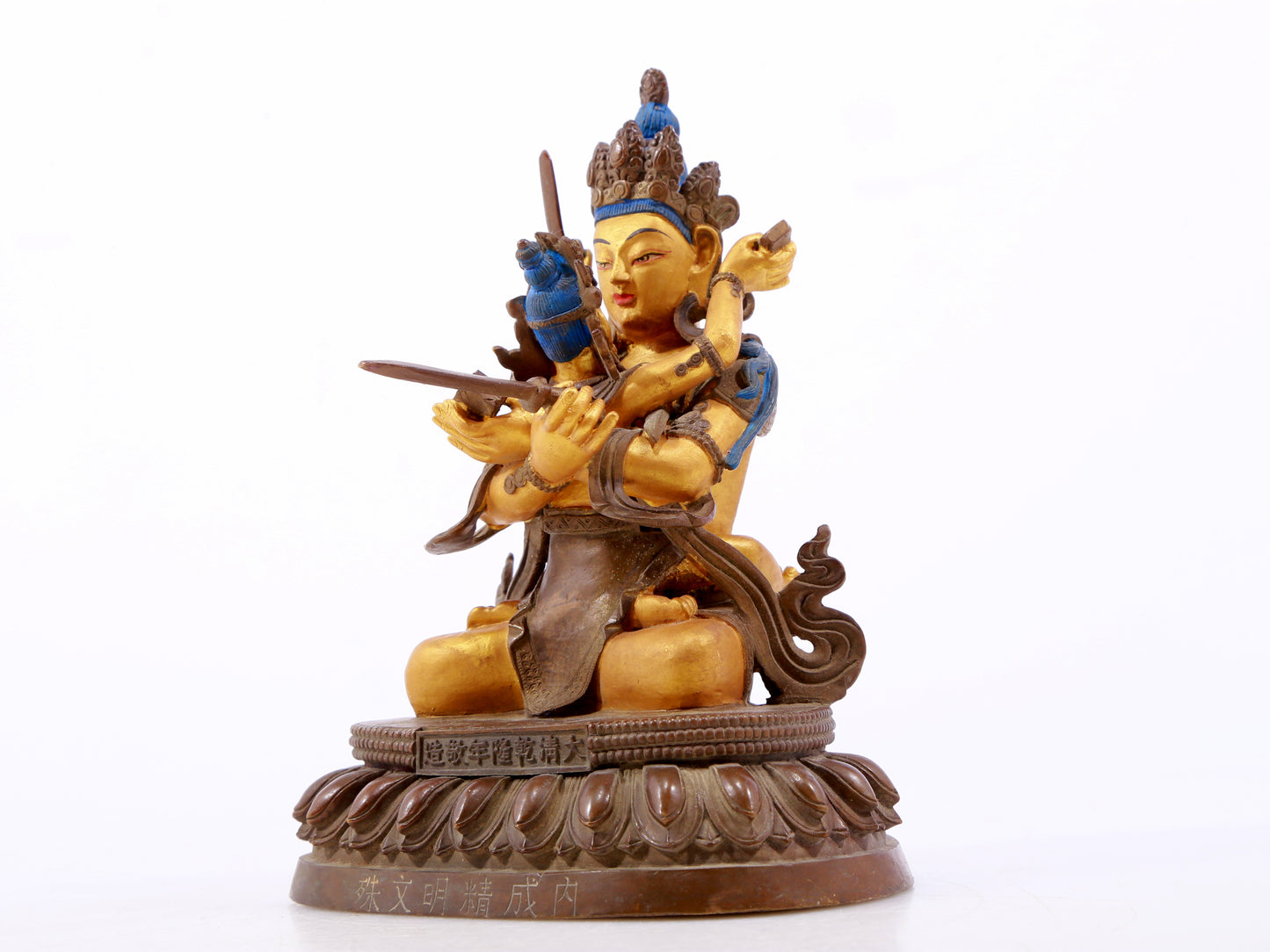 A Splendid Gilt-Bronze Figure Of Manjusri