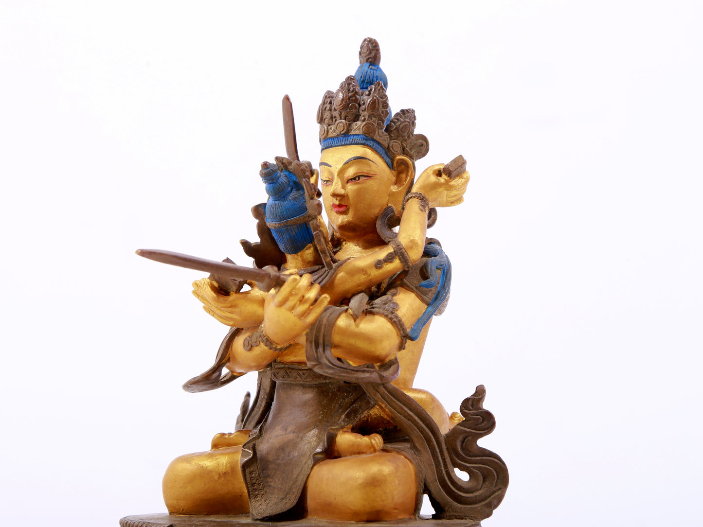 A Splendid Gilt-Bronze Figure Of Manjusri