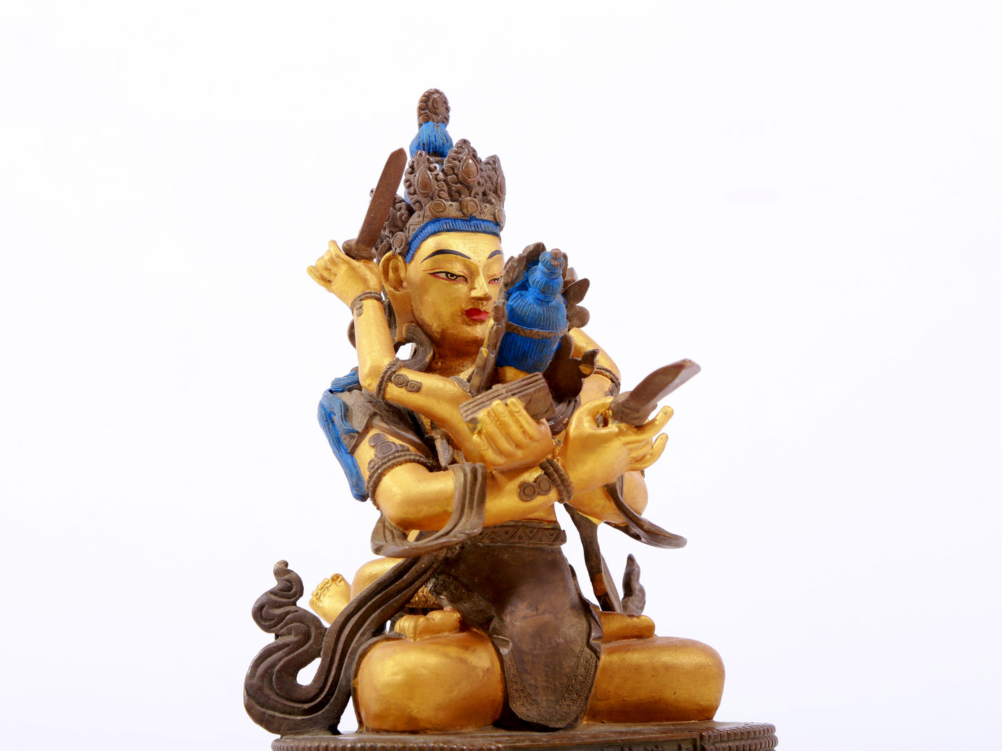 A Splendid Gilt-Bronze Figure Of Manjusri