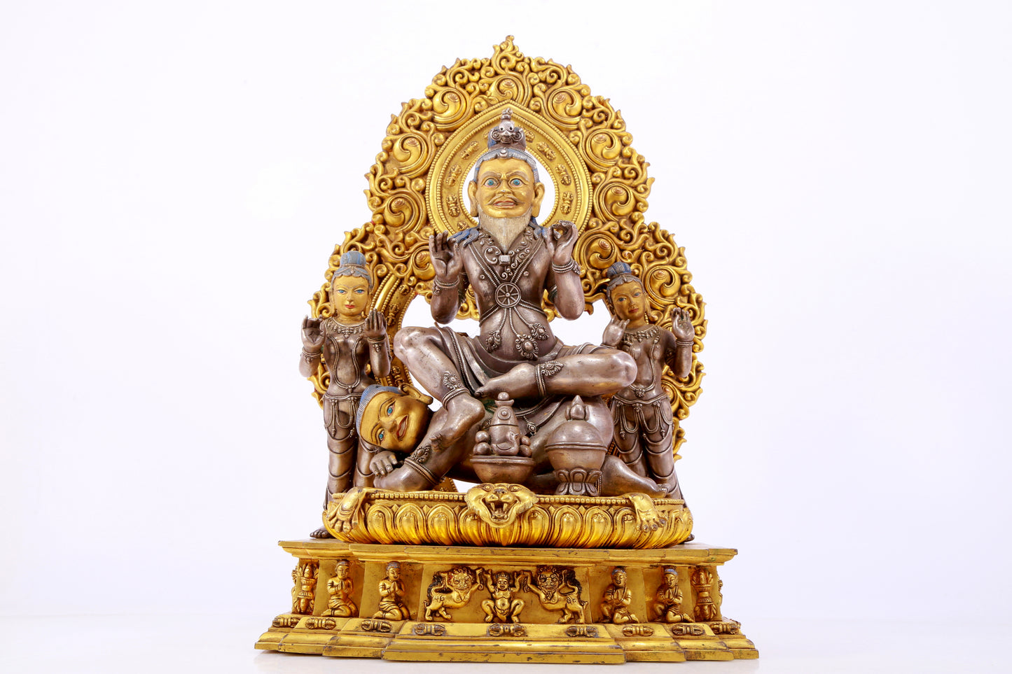 A Splendid Gilt-Bronze Silver Figure Of Mahasiddha