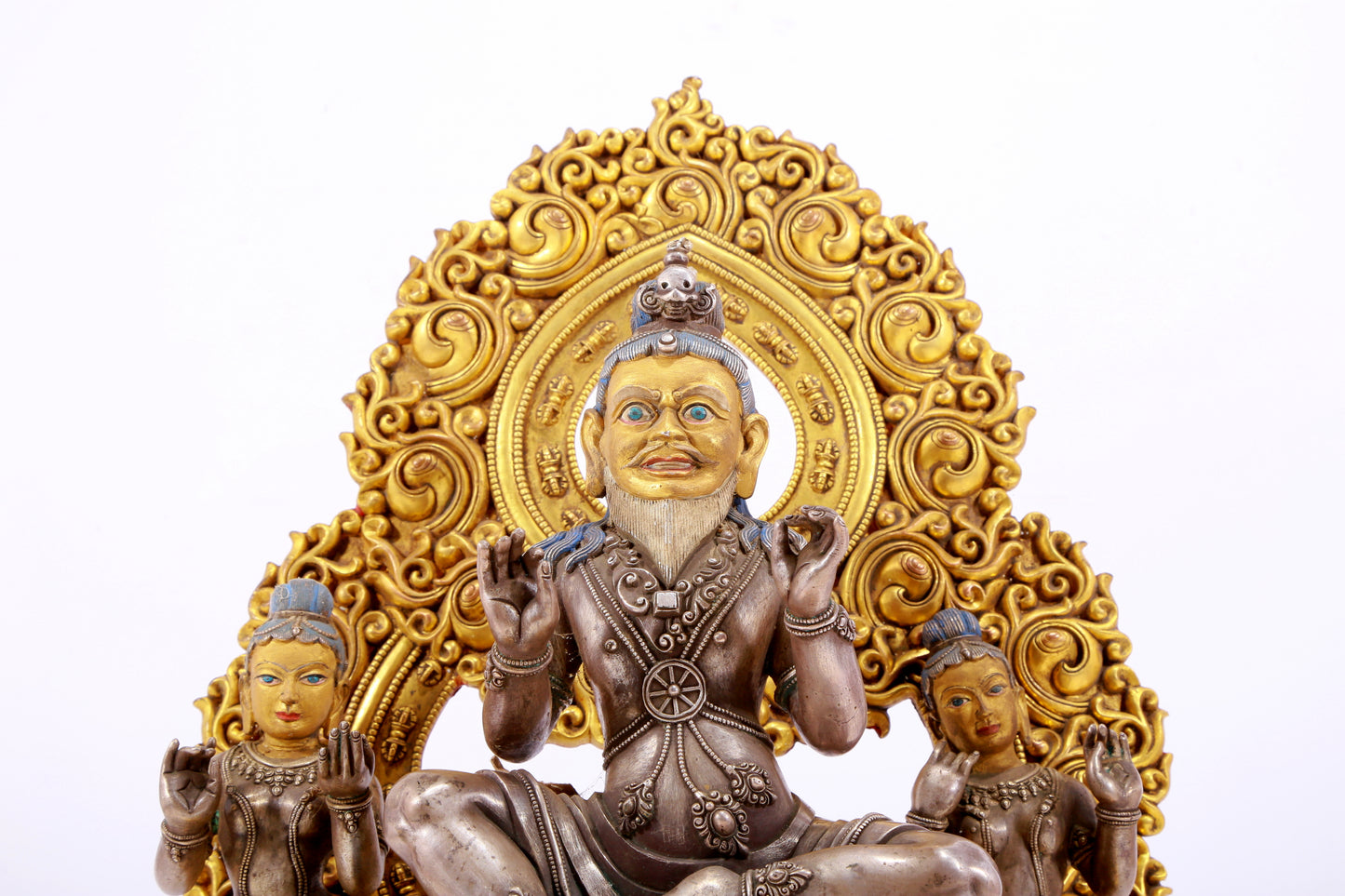A Splendid Gilt-Bronze Silver Figure Of Mahasiddha