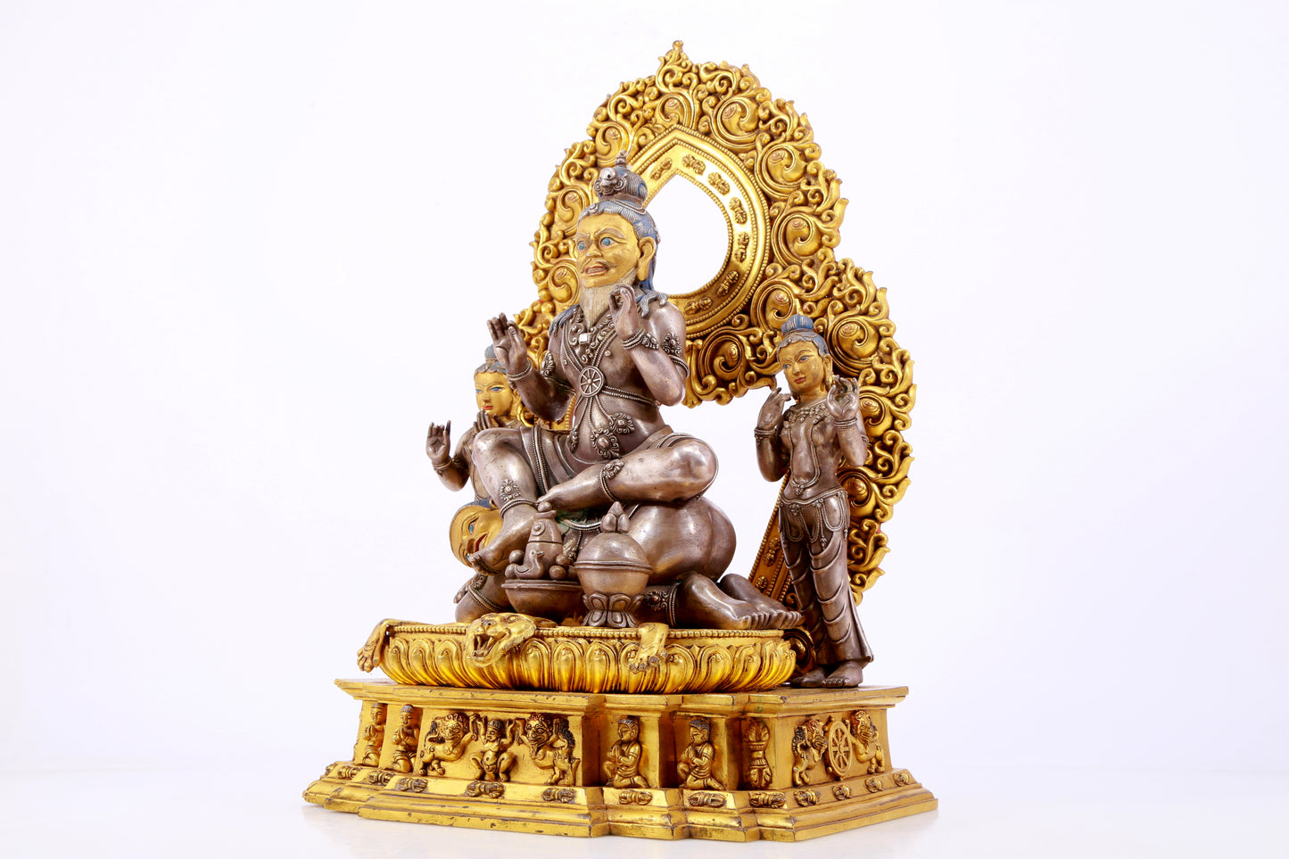 A Splendid Gilt-Bronze Silver Figure Of Mahasiddha