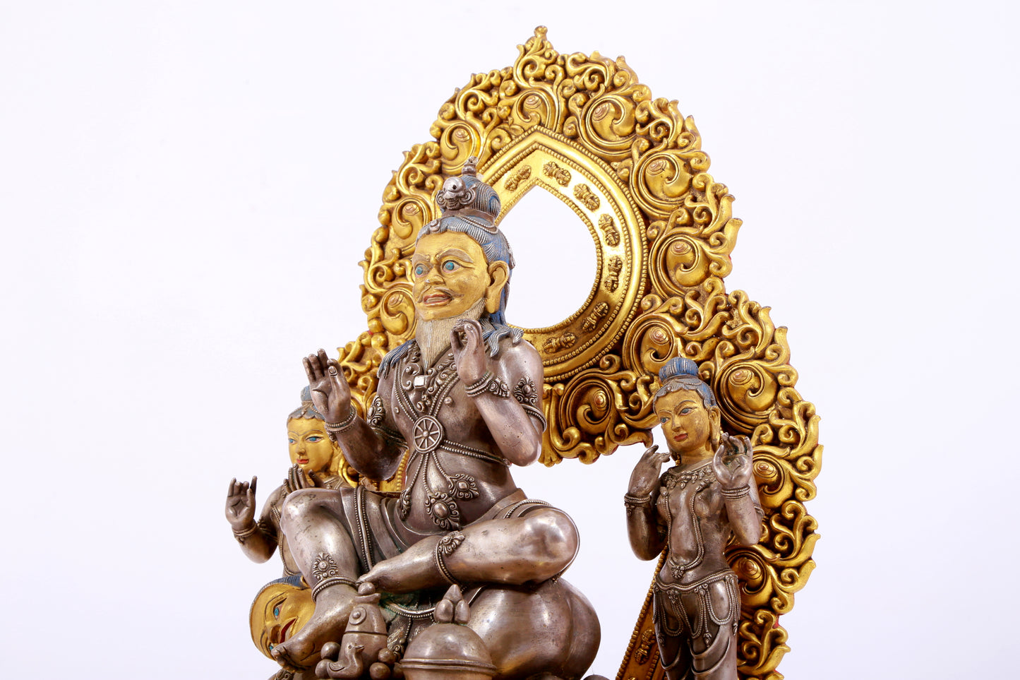 A Splendid Gilt-Bronze Silver Figure Of Mahasiddha