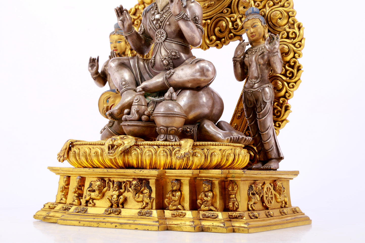A Splendid Gilt-Bronze Silver Figure Of Mahasiddha