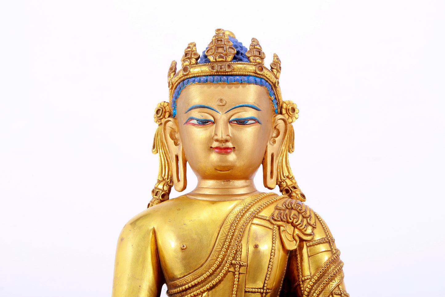A Wonderful Gilt-Bronze Figure Of Longevity Buddha