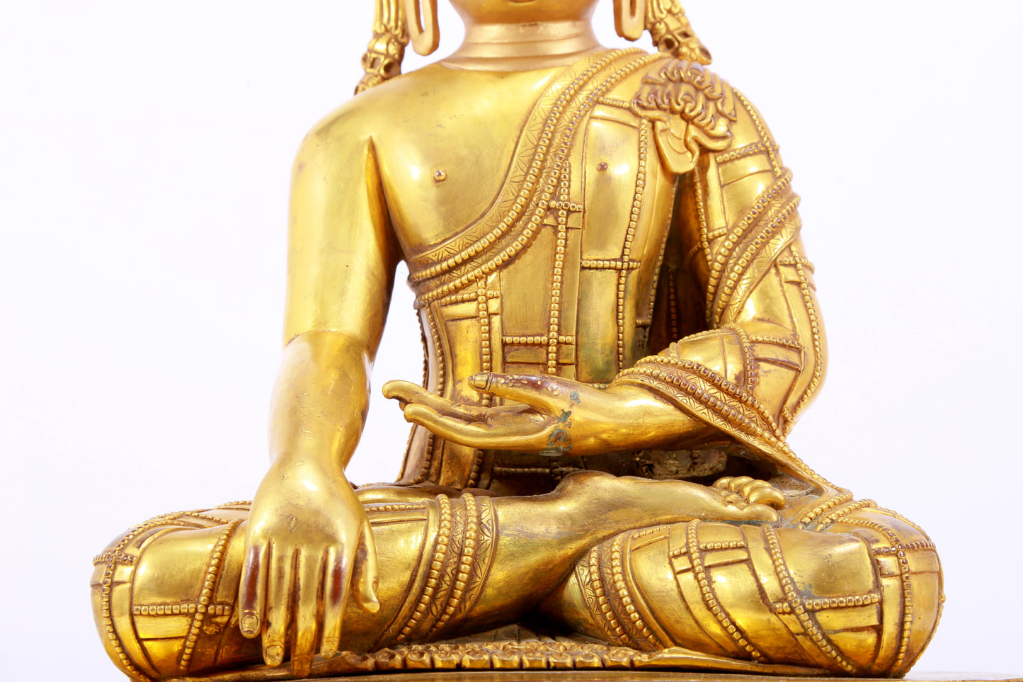 A Wonderful Gilt-Bronze Figure Of Longevity Buddha