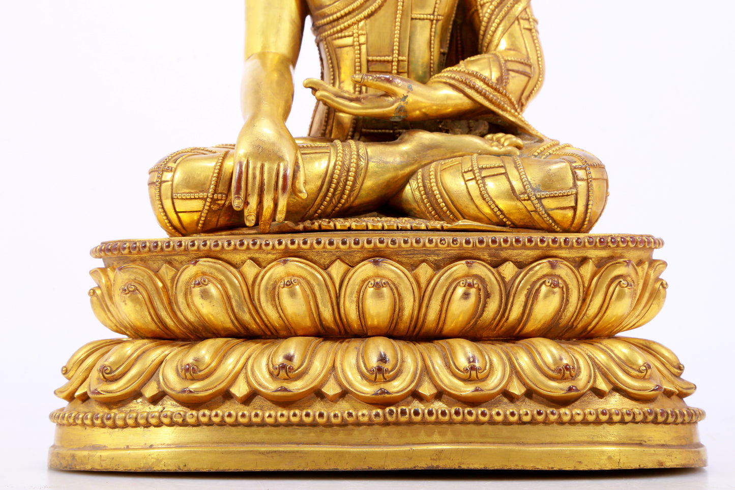 A Wonderful Gilt-Bronze Figure Of Longevity Buddha