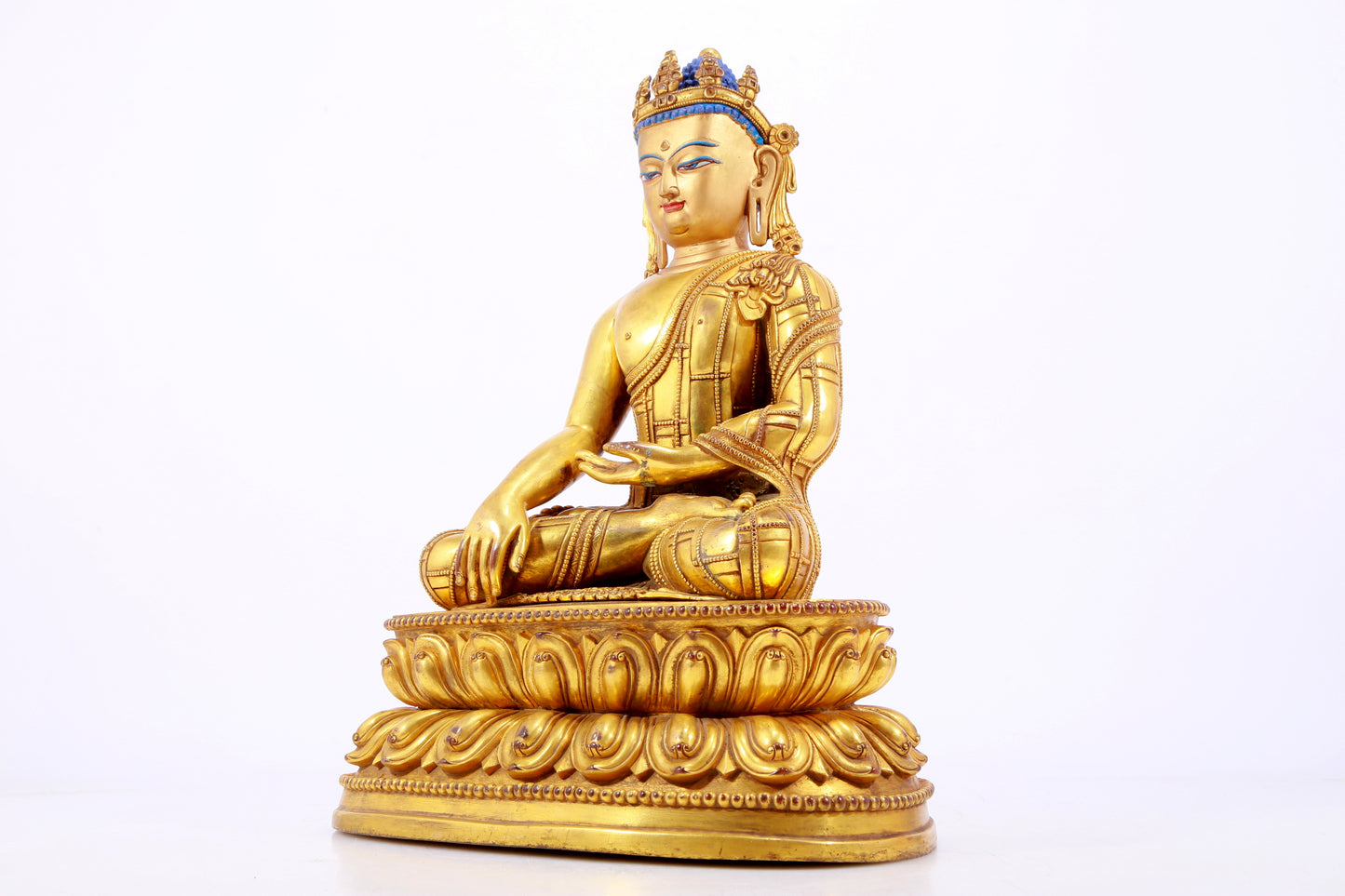 A Wonderful Gilt-Bronze Figure Of Longevity Buddha
