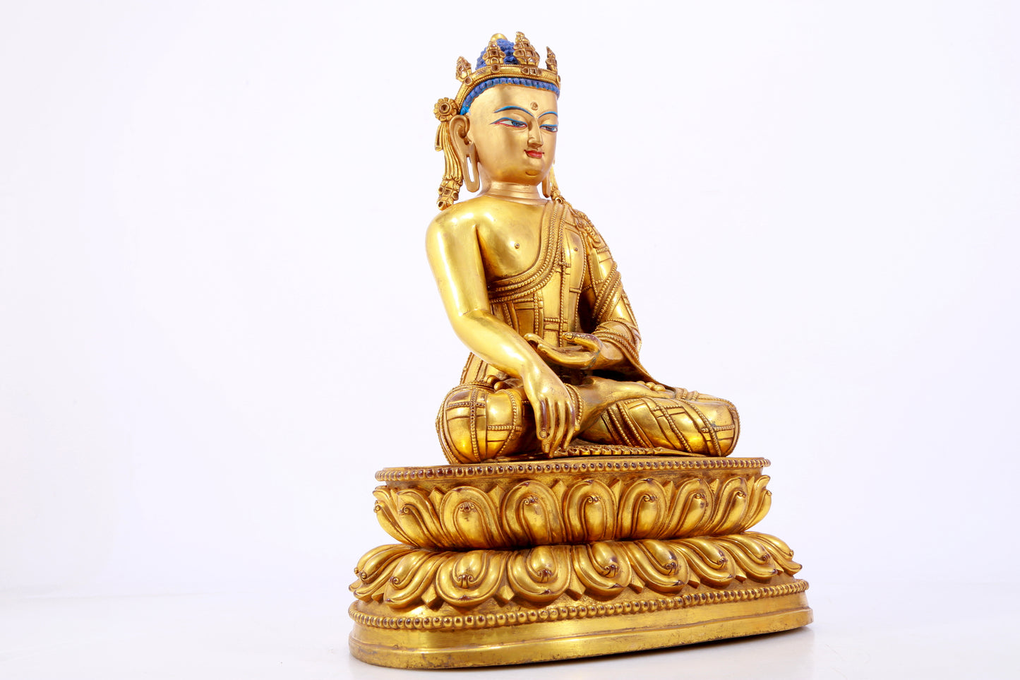 A Wonderful Gilt-Bronze Figure Of Longevity Buddha