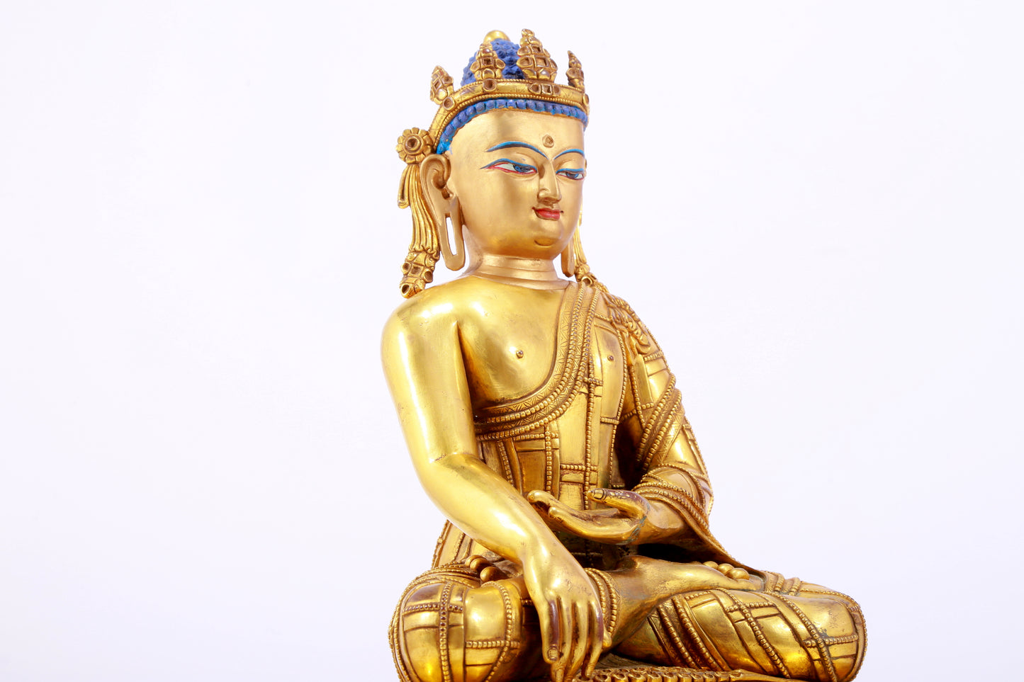 A Wonderful Gilt-Bronze Figure Of Longevity Buddha