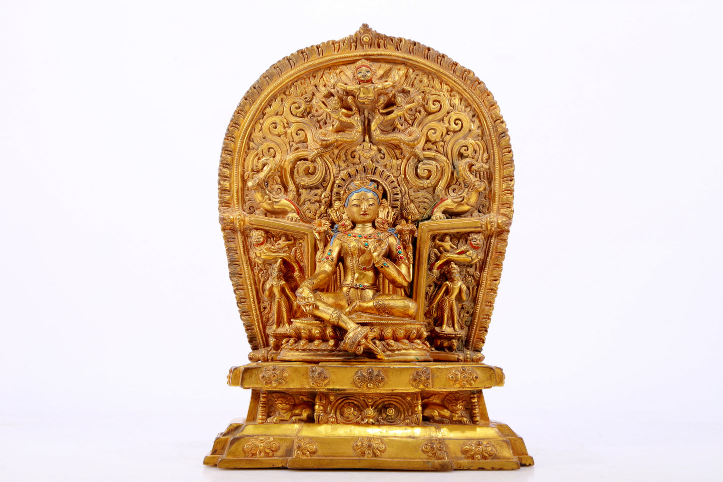 A Splendid Gilt-Bronze Gem-Inlaid Figure Of Green Tara