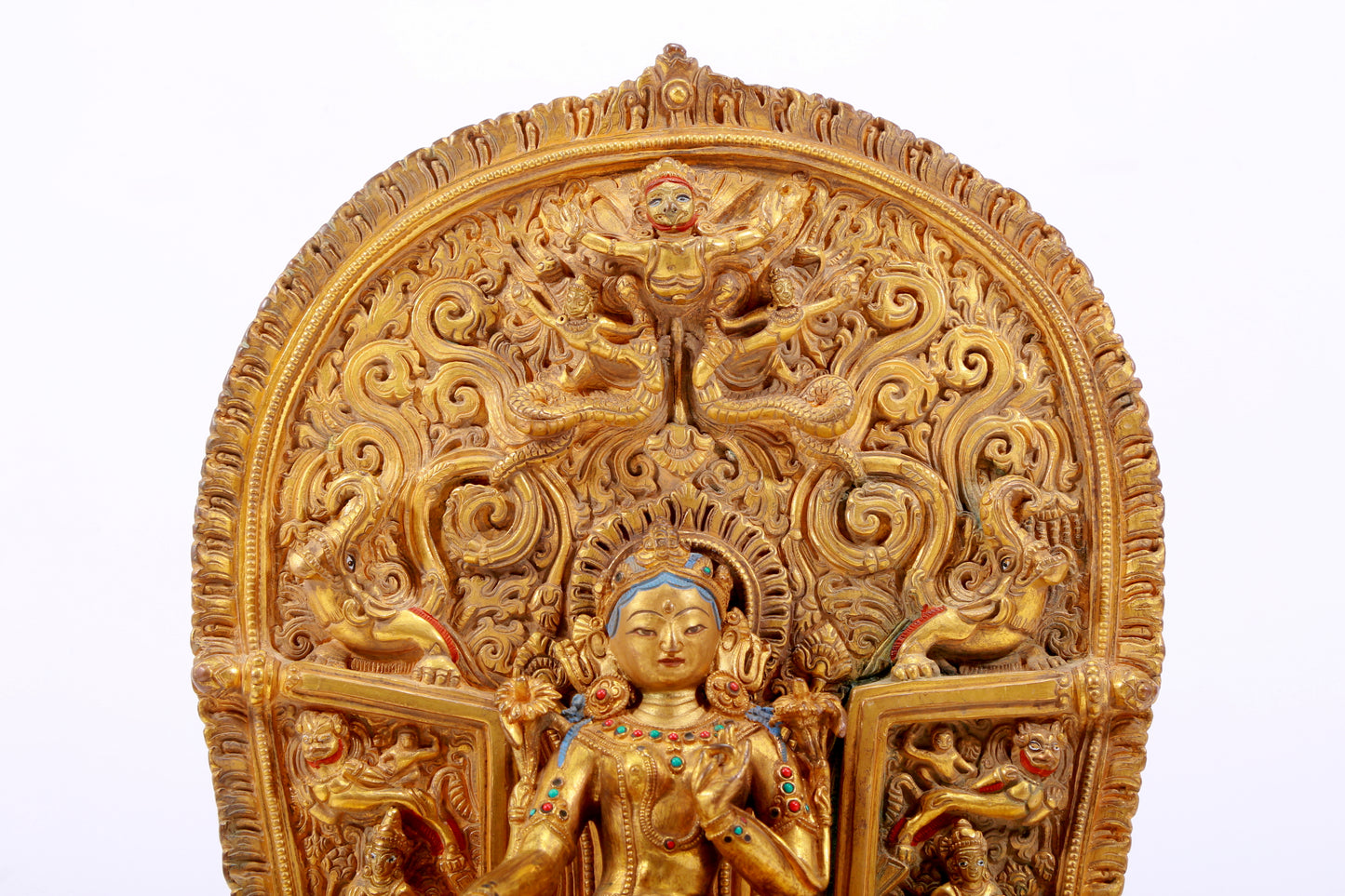 A Splendid Gilt-Bronze Gem-Inlaid Figure Of Green Tara
