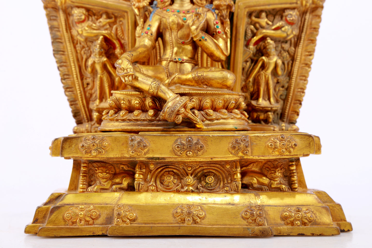 A Splendid Gilt-Bronze Gem-Inlaid Figure Of Green Tara