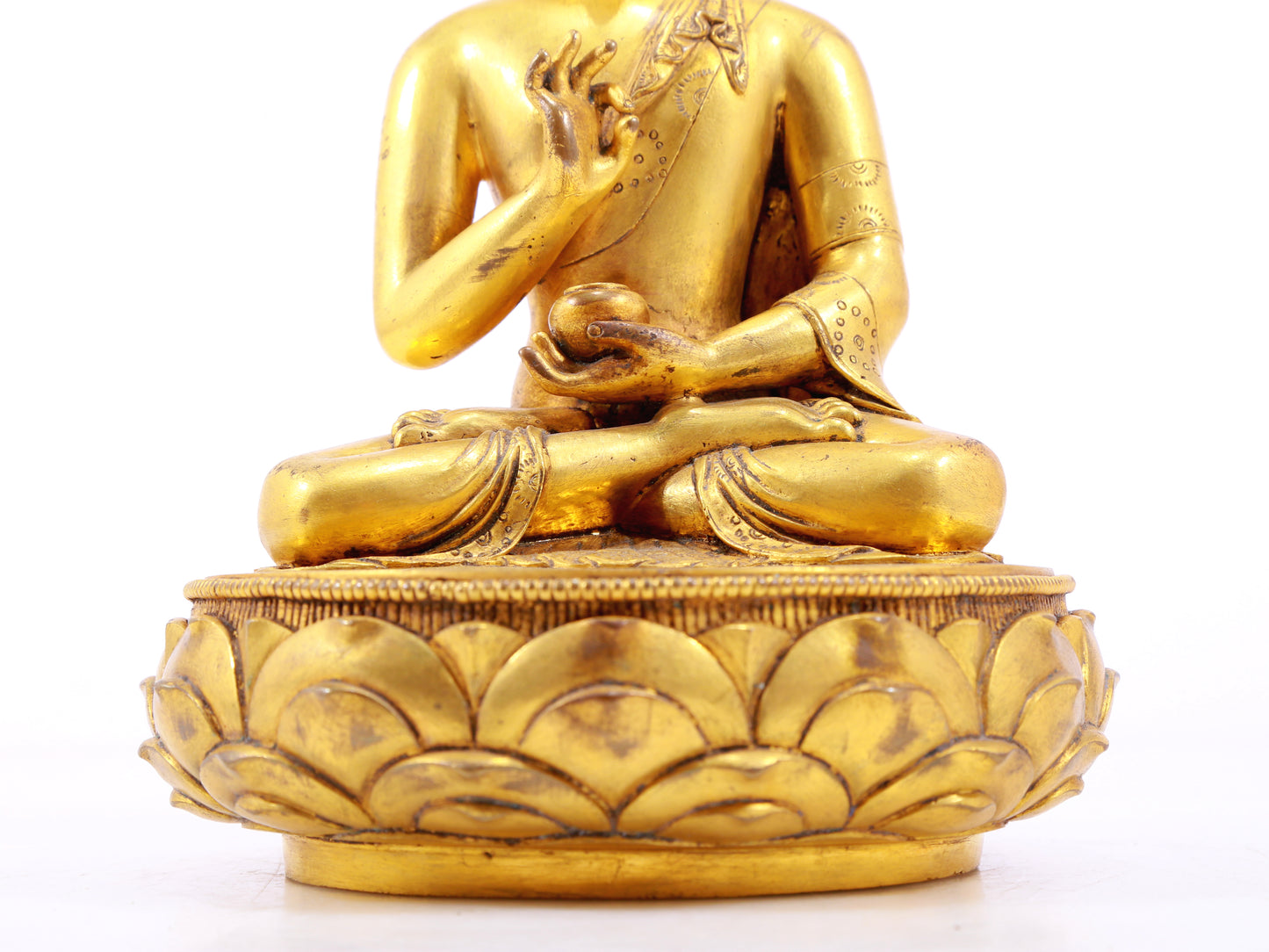 A Wonderful Set Of Three Gilt-Bronze Figures Of Buddha Shakyamuni
