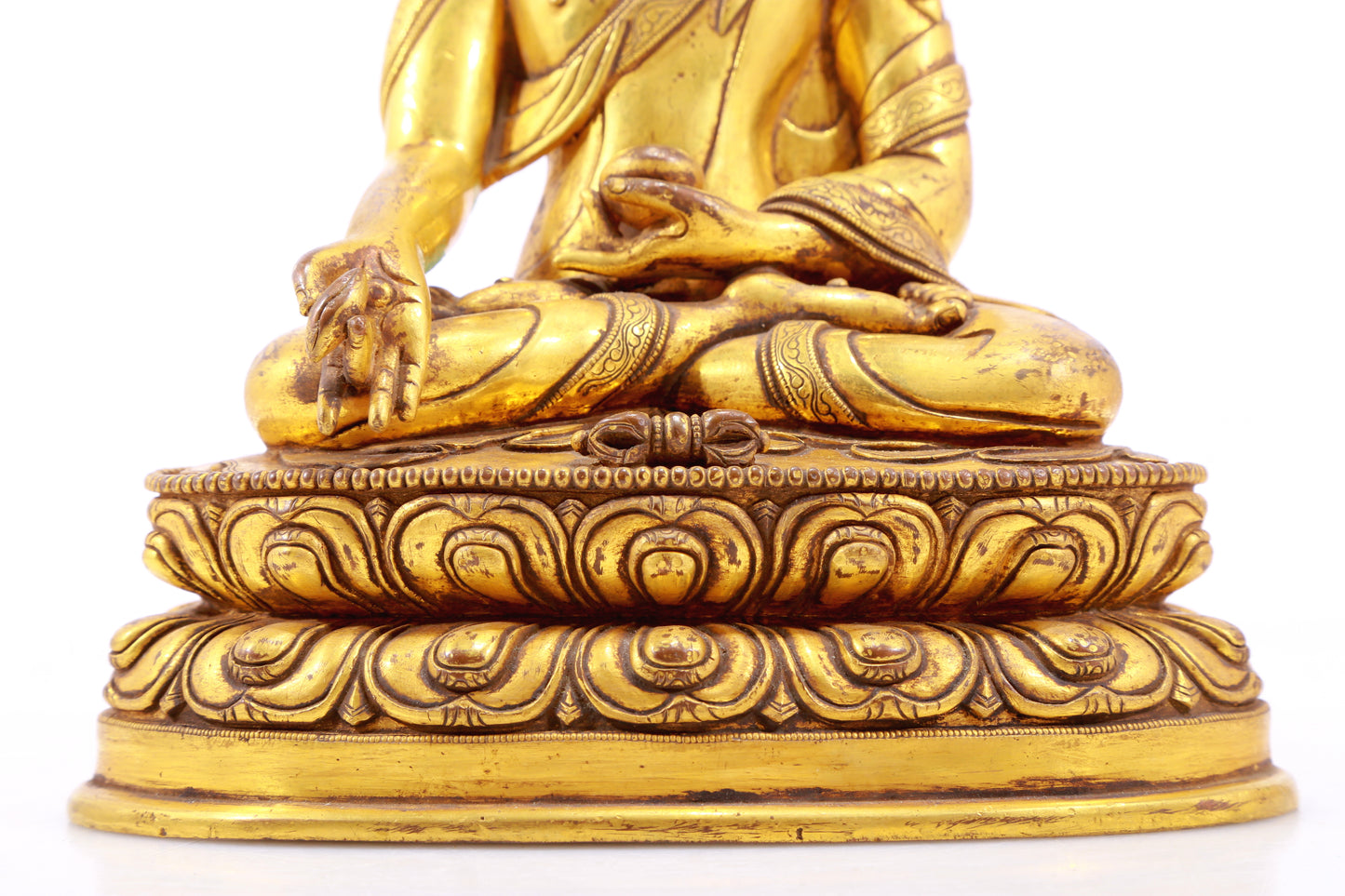 A Wonderful Set Of Three Gilt-Bronze Figures Of Buddha Shakyamuni