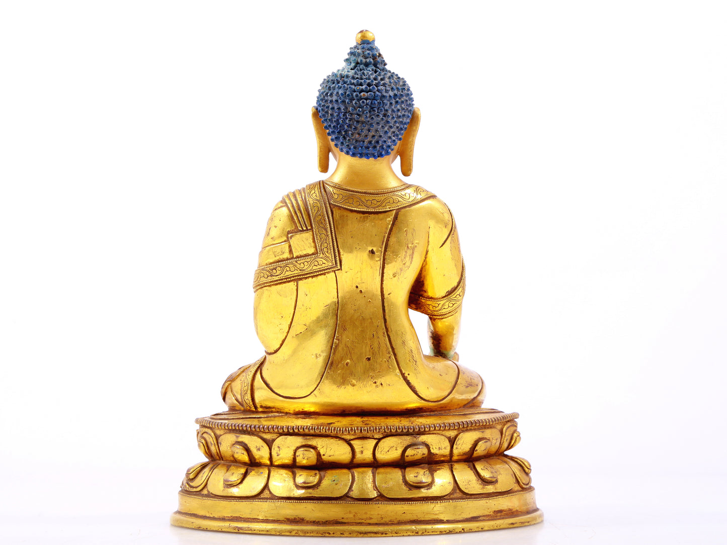 A Wonderful Set Of Three Gilt-Bronze Figures Of Buddha Shakyamuni