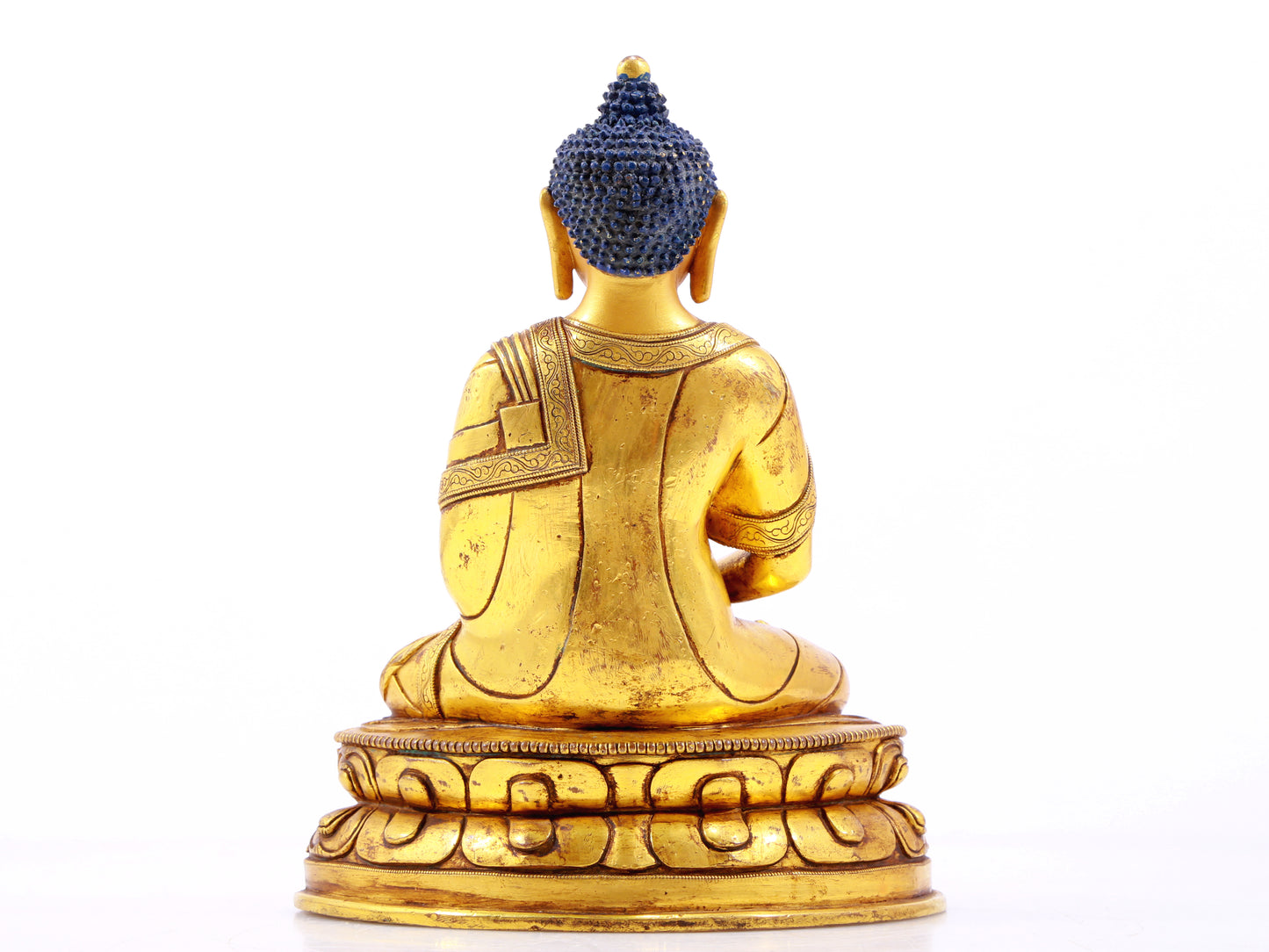 A Wonderful Set Of Three Gilt-Bronze Figures Of Buddha Shakyamuni
