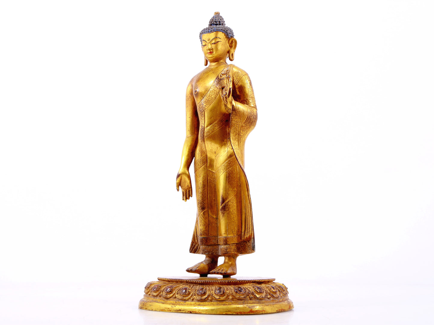 A Wonderful Gilt-Bronze Figure Of Buddha Shakyamuni