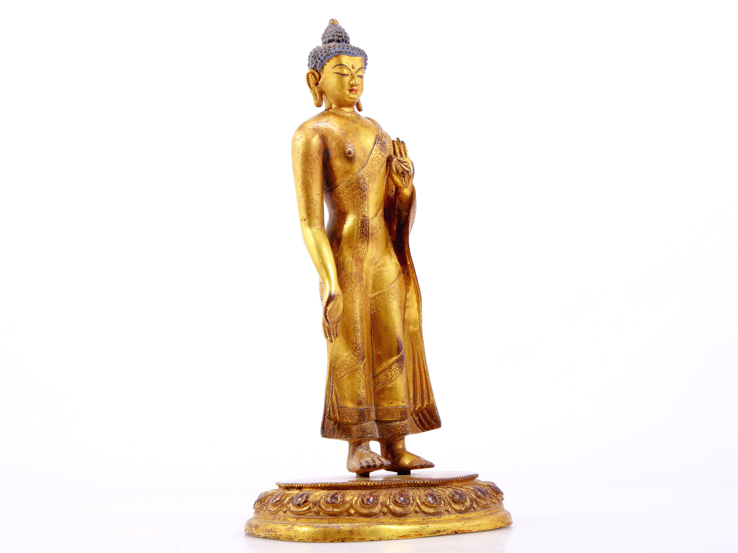 A Wonderful Gilt-Bronze Figure Of Buddha Shakyamuni