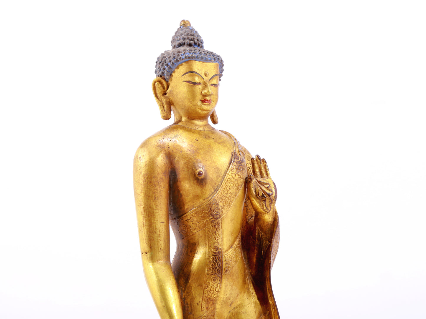 A Wonderful Gilt-Bronze Figure Of Buddha Shakyamuni