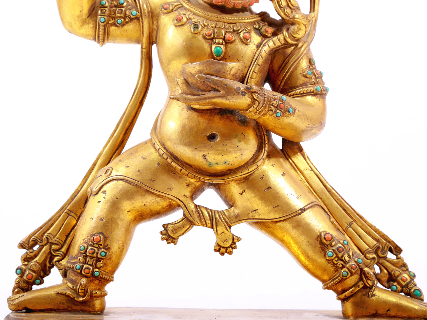 A Wonderful Gilt-Bronze Gem-Inlaid Figure Of Vajrapani