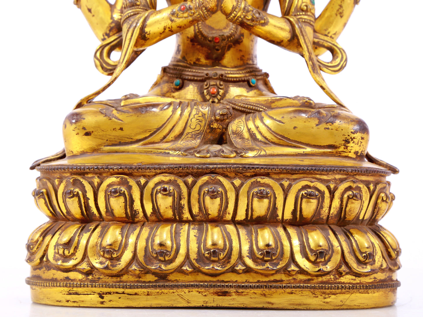 A Wonderful Gilt-Bronze Figure Of Four-Armed Avalokiteshvara