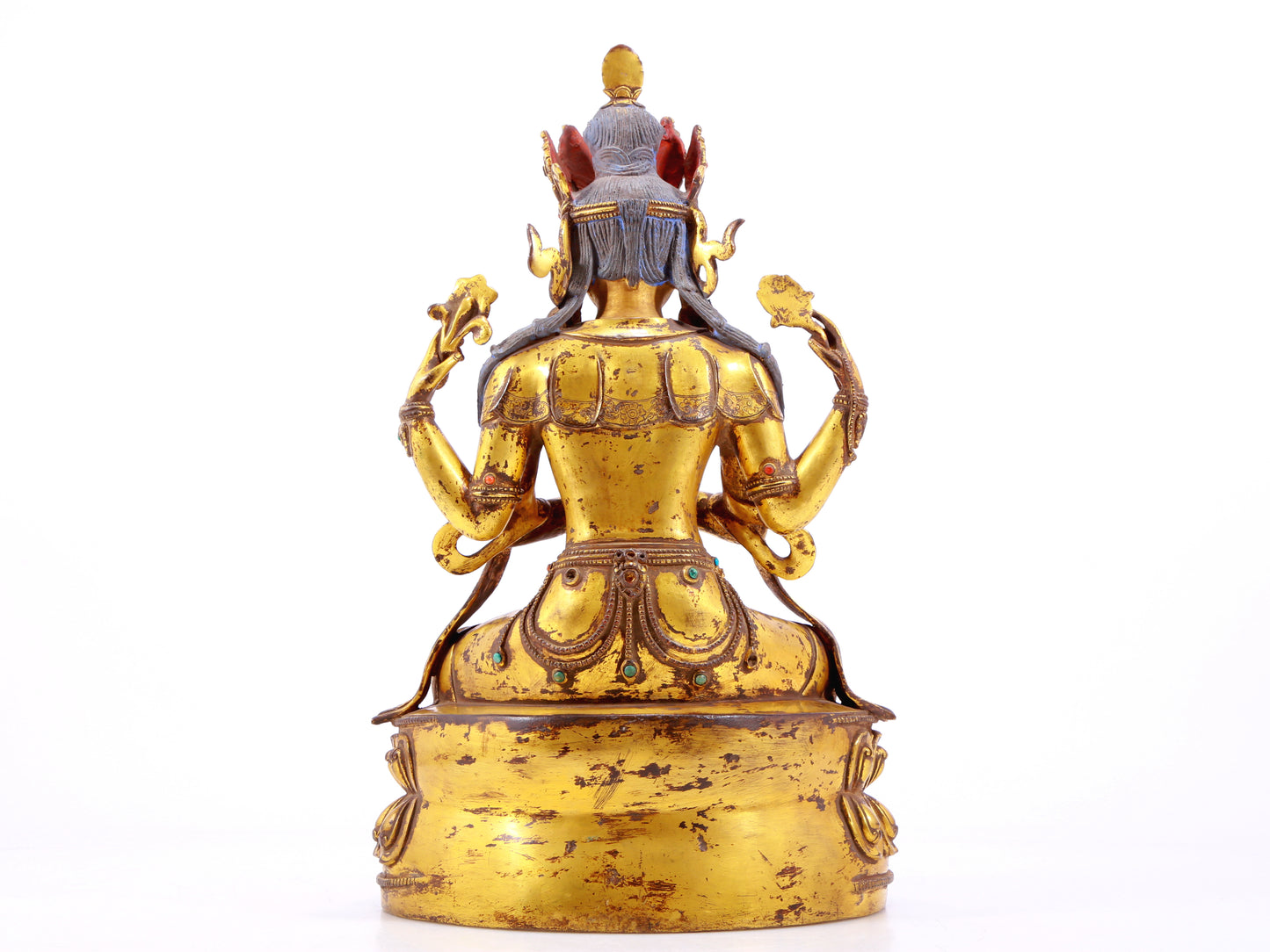 A Wonderful Gilt-Bronze Figure Of Four-Armed Avalokiteshvara