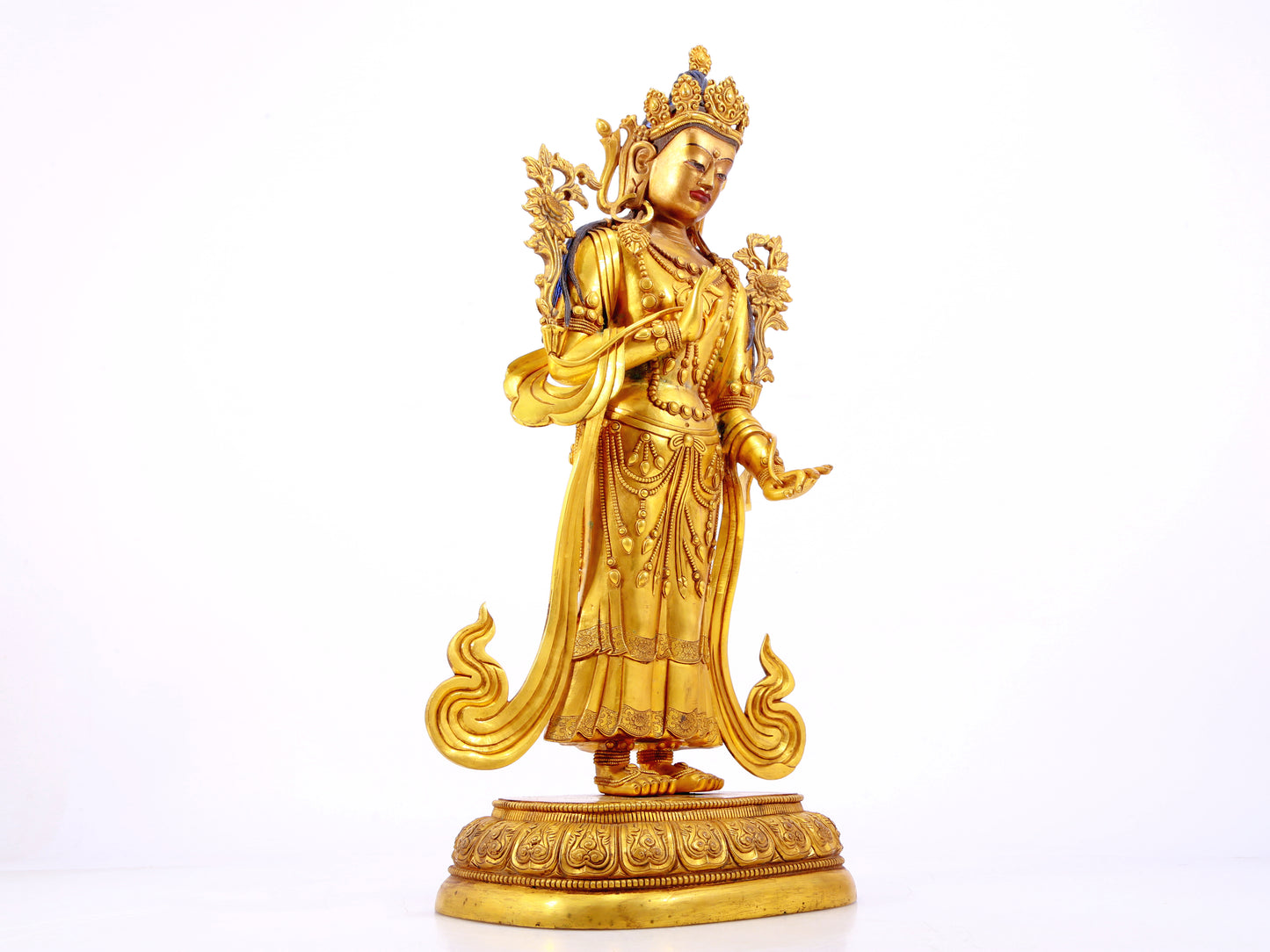 A Wonderful Gilt-Bronze Figure Of Tara
