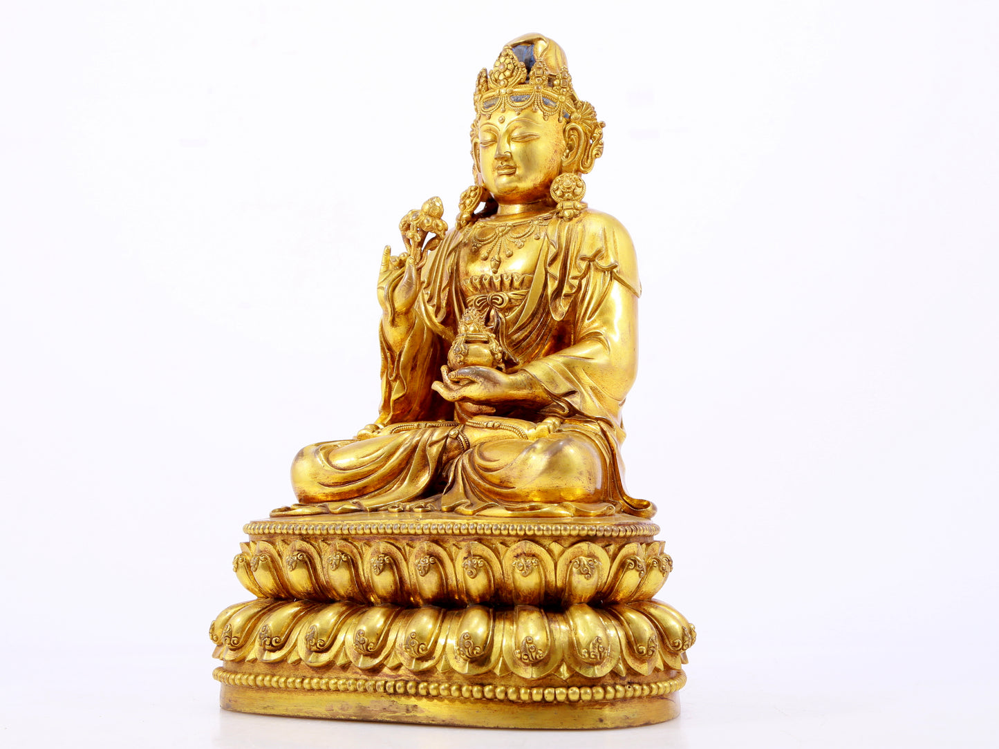 A Wonderful Gilt-Bronze Figure Of Bodhisattva