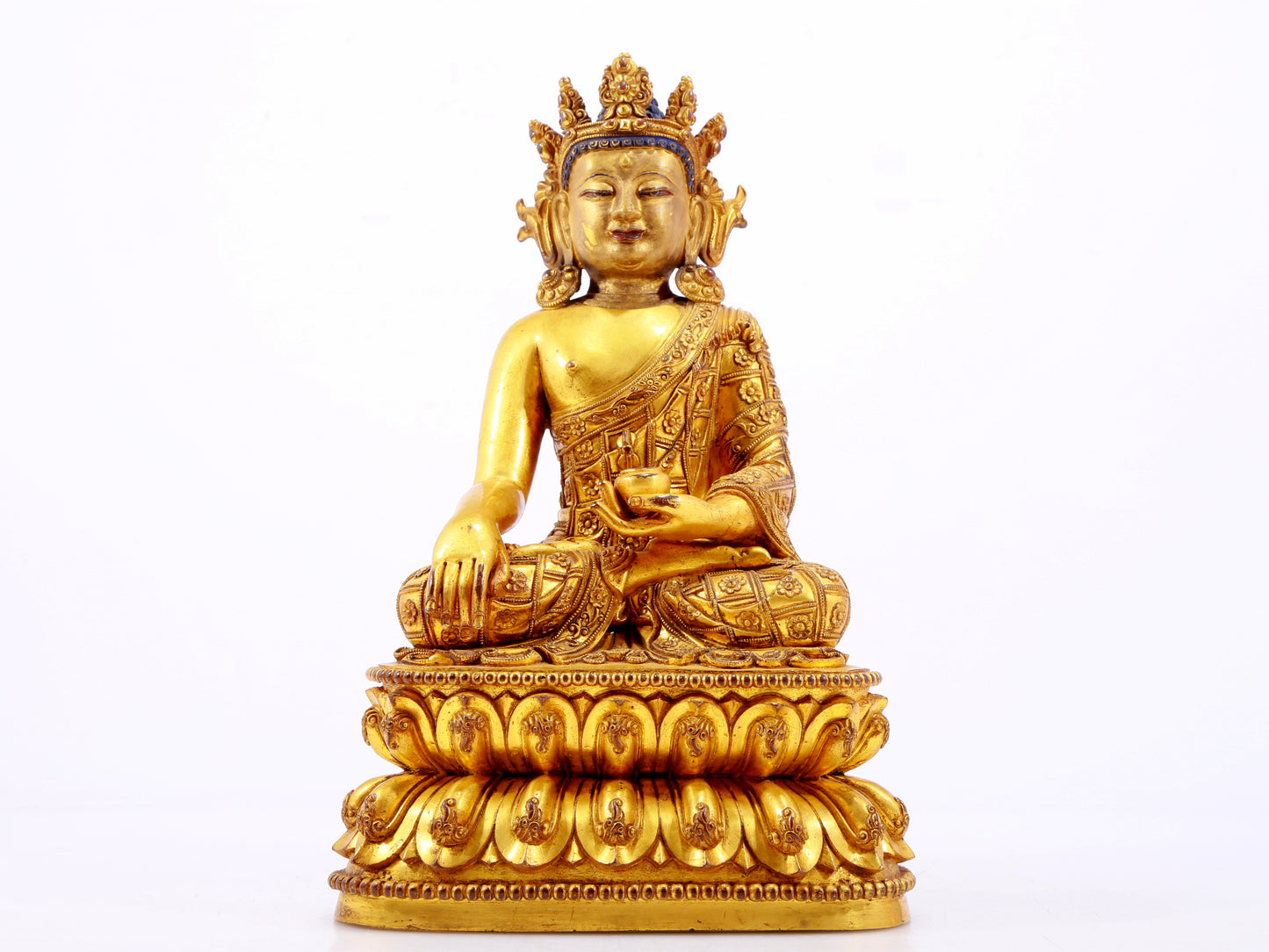 A Wonderful Set Of Three Gilt-Bronze Figures Of Bodhisattva