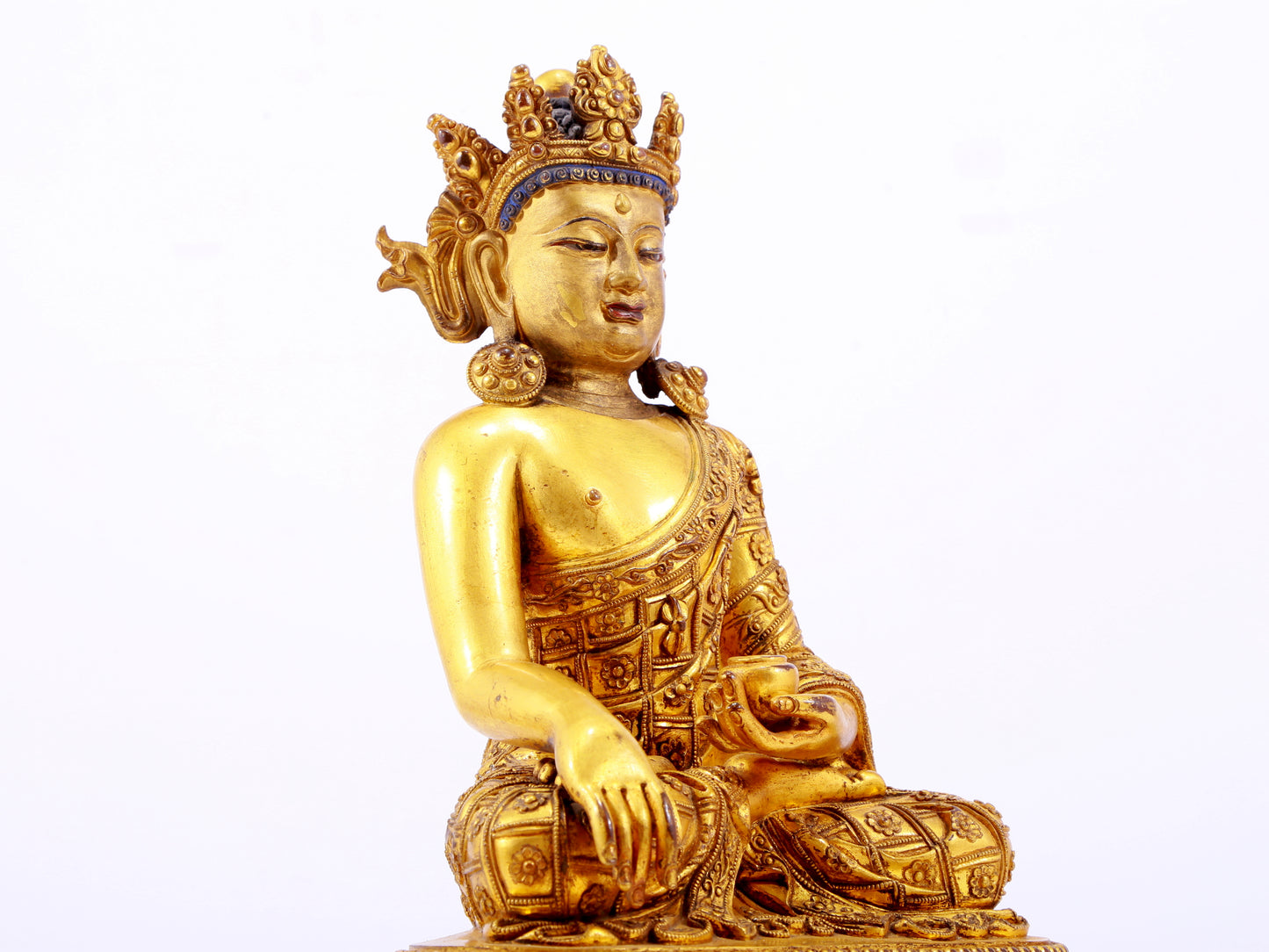 A Wonderful Set Of Three Gilt-Bronze Figures Of Bodhisattva