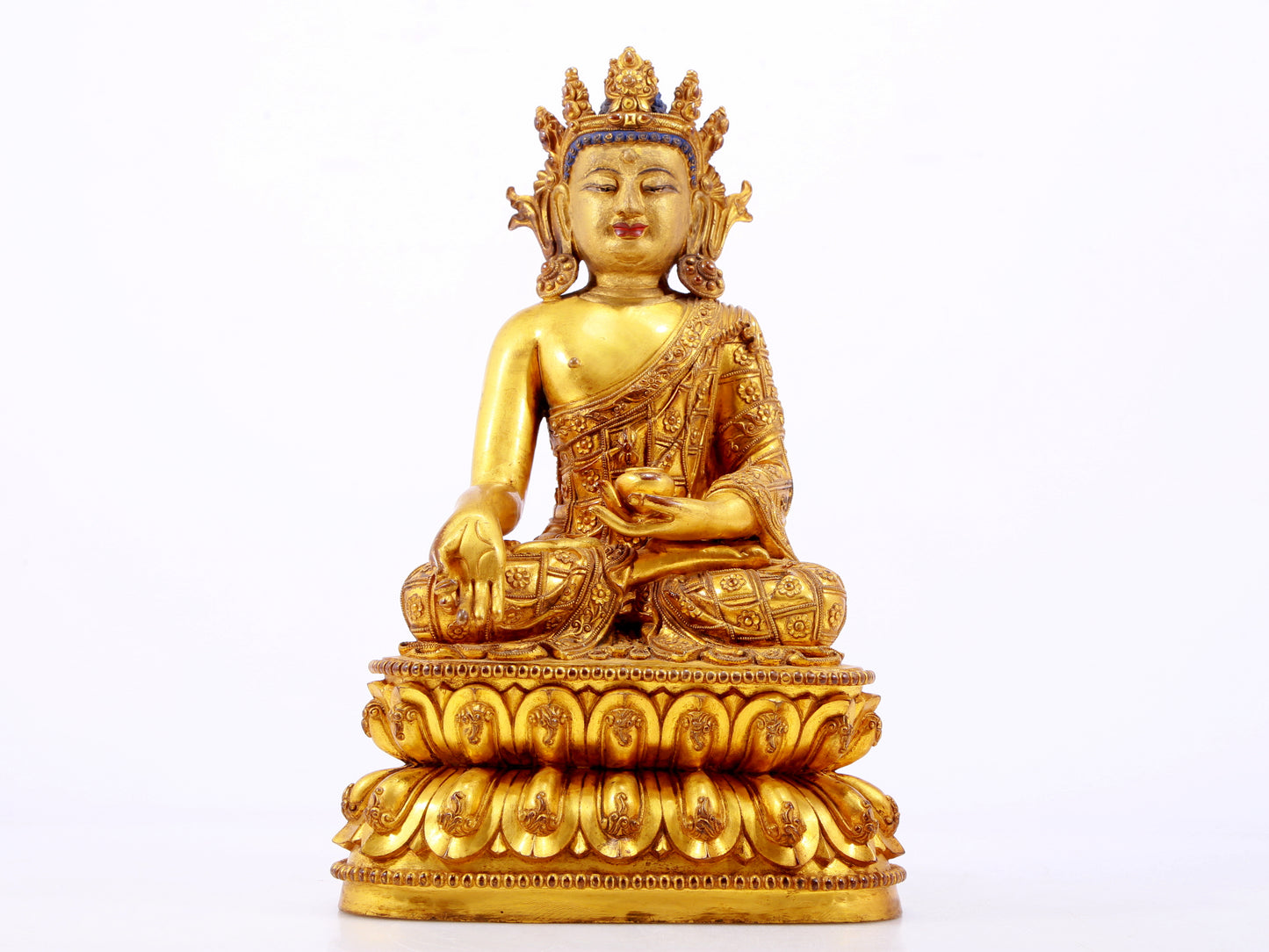 A Wonderful Set Of Three Gilt-Bronze Figures Of Bodhisattva