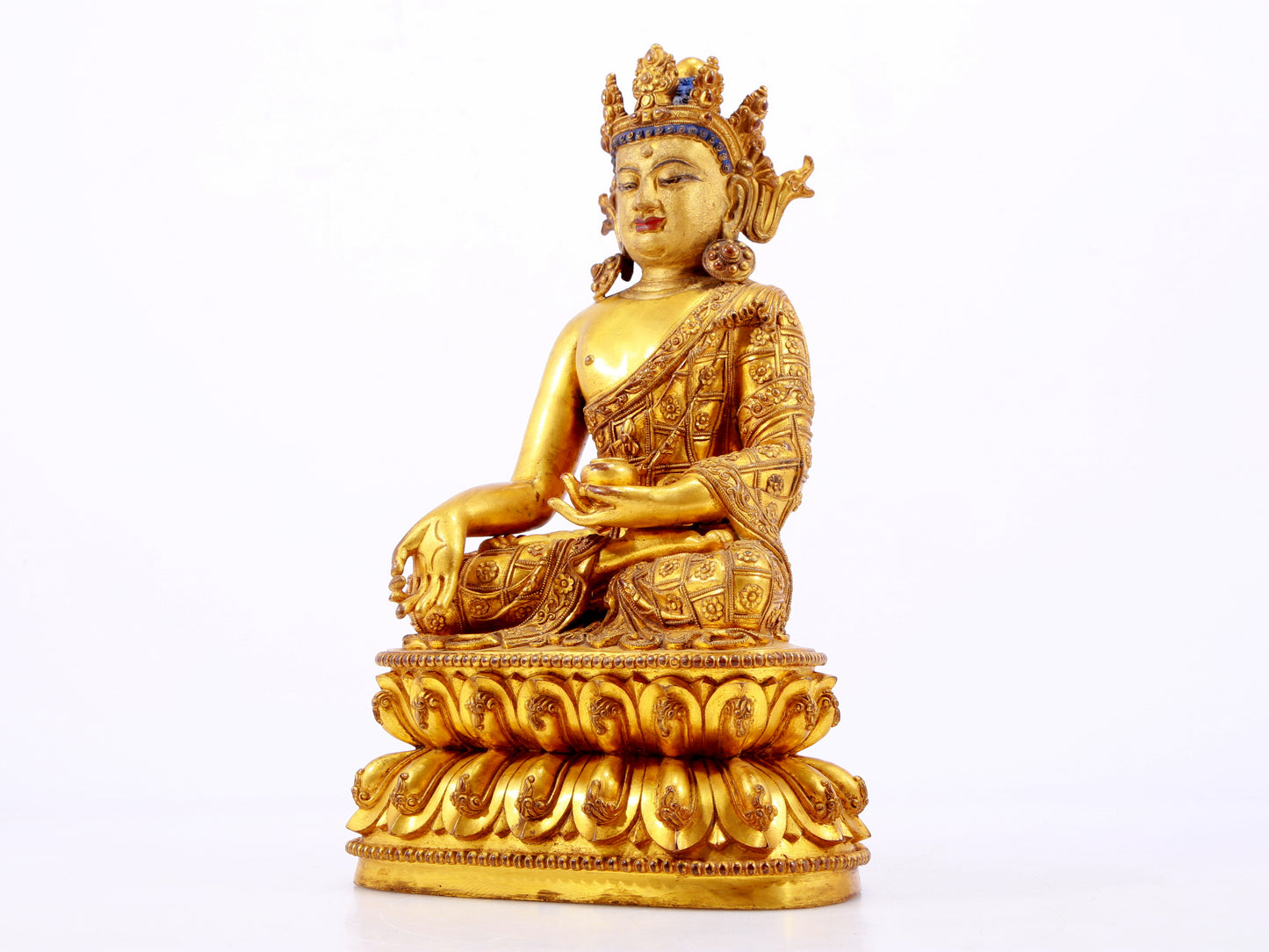 A Wonderful Set Of Three Gilt-Bronze Figures Of Bodhisattva