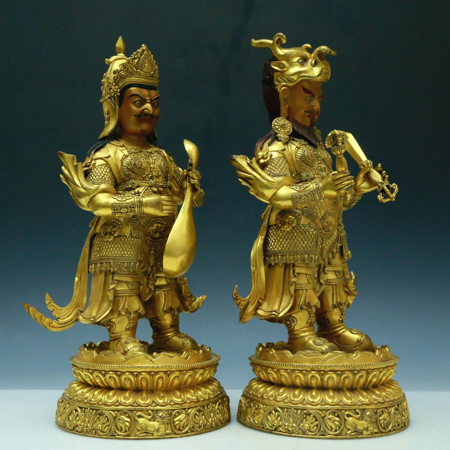 A Wonderful Set Of Gilt-Bronze Figures Of The Four Lokapalas