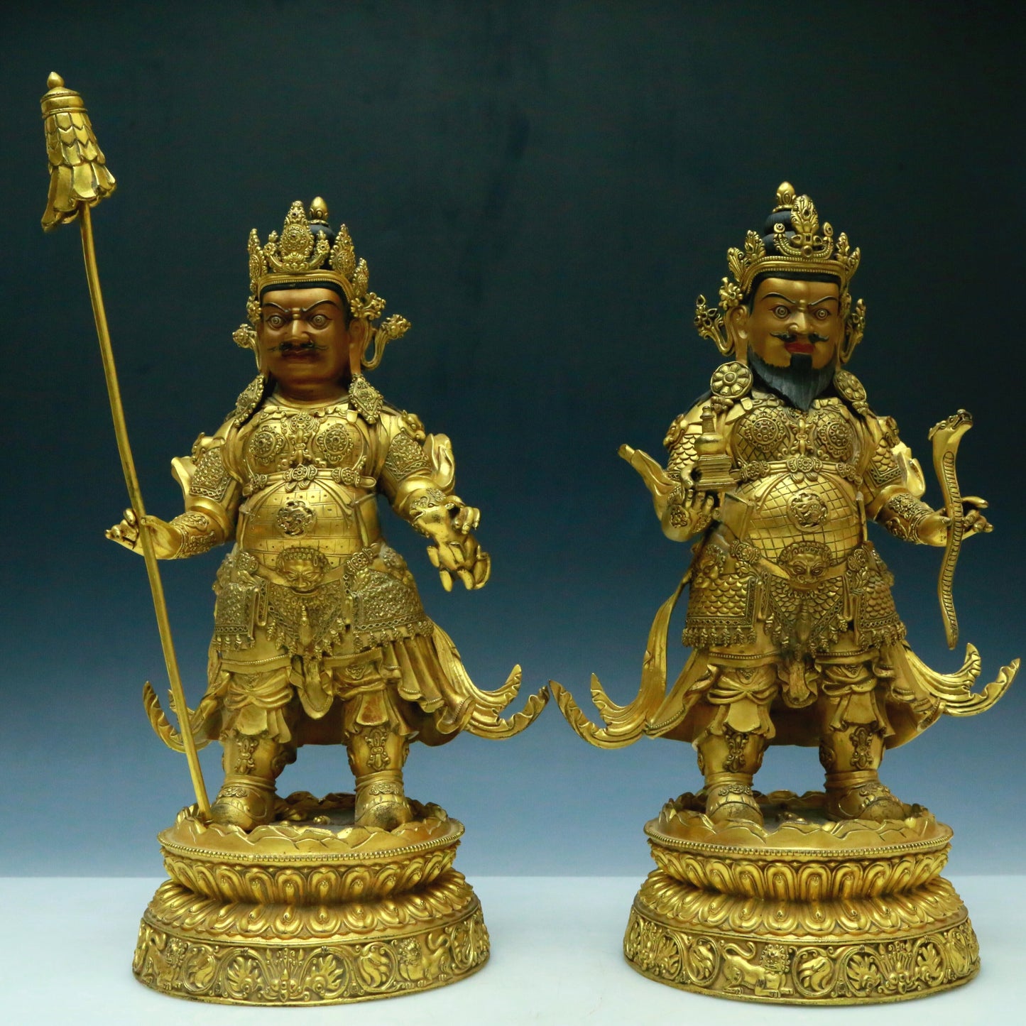 A Wonderful Set Of Gilt-Bronze Figures Of The Four Lokapalas
