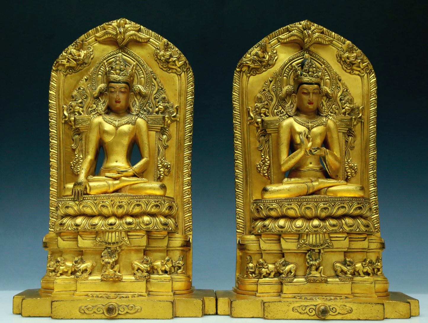 A Wonderful Set Of Gilt-Bronze Figures Of Bodhisattva With Inscriptions