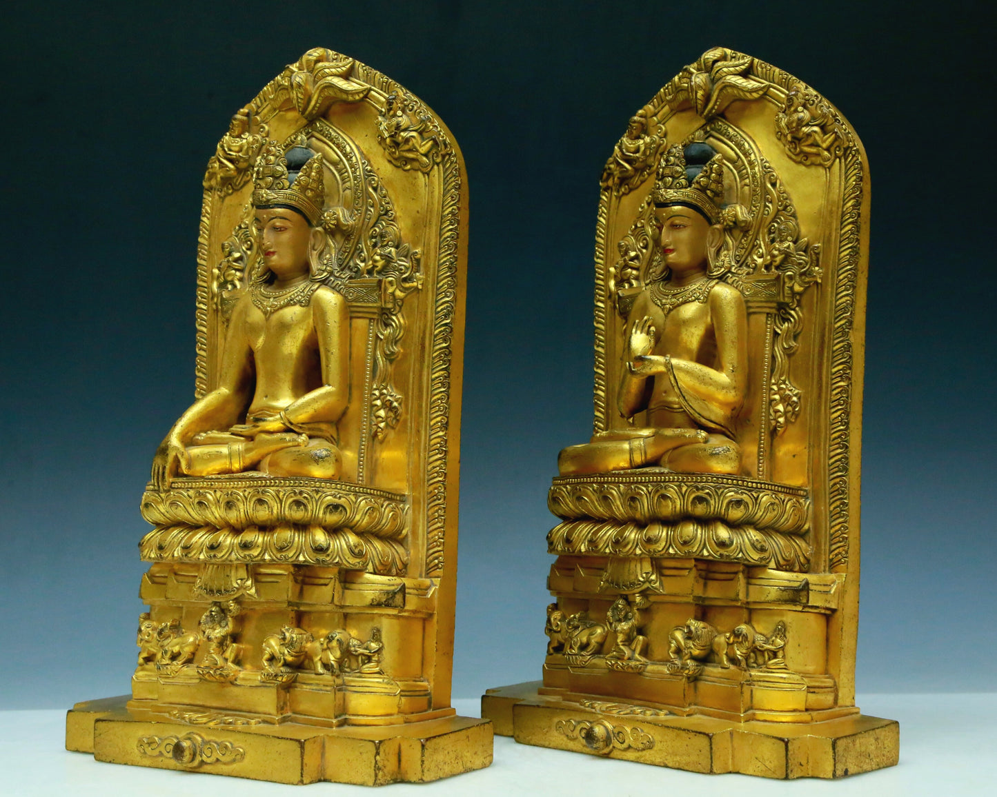 A Wonderful Set Of Gilt-Bronze Figures Of Bodhisattva With Inscriptions
