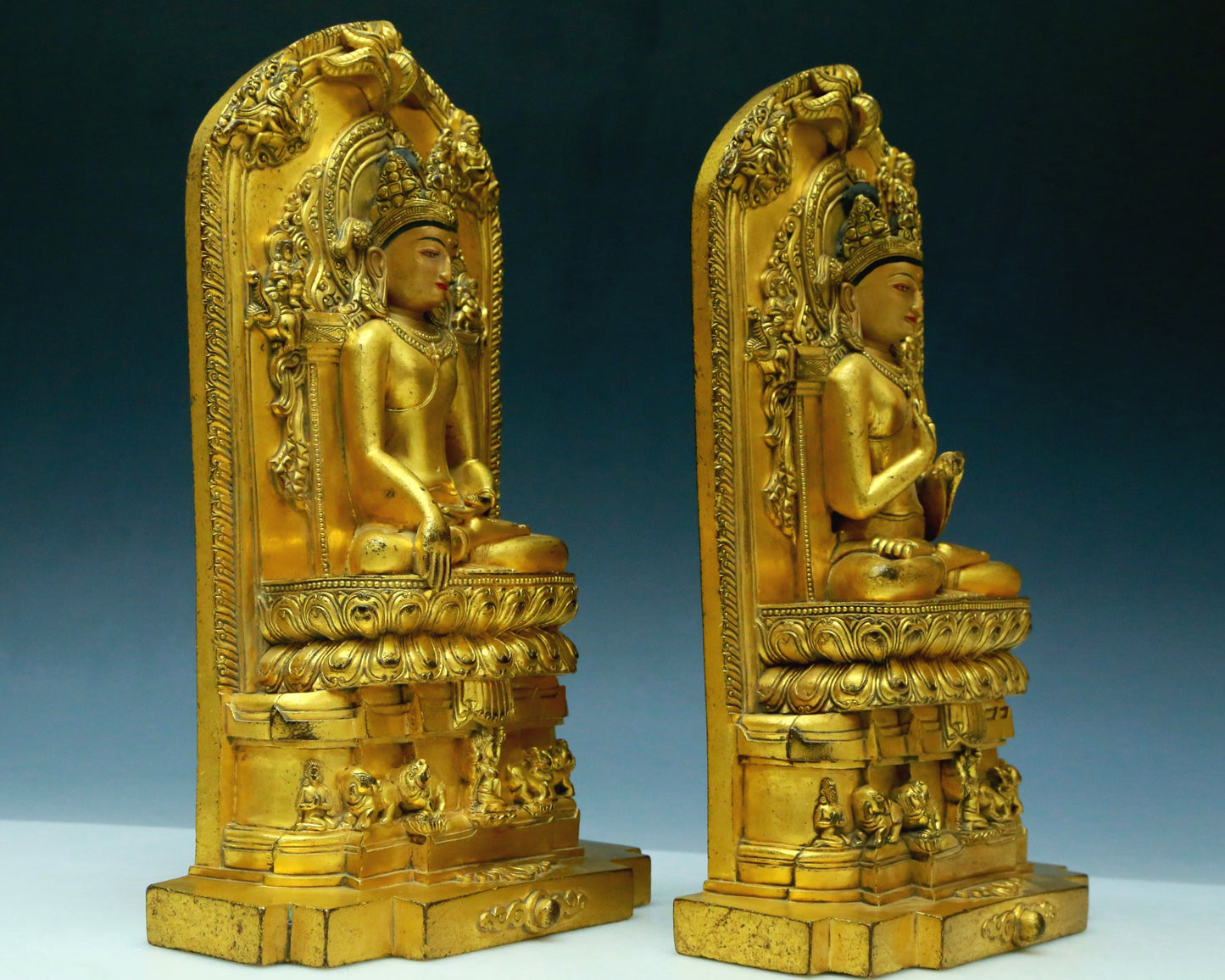 A Wonderful Set Of Gilt-Bronze Figures Of Bodhisattva With Inscriptions