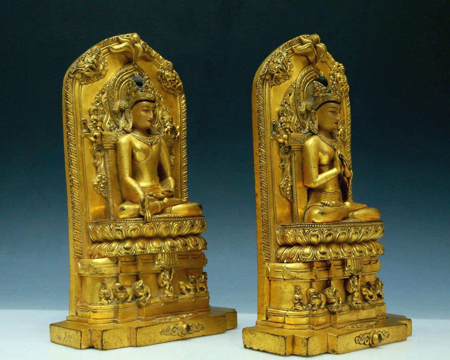 A Wonderful Set Of Gilt-Bronze Figures Of Bodhisattva With Inscriptions