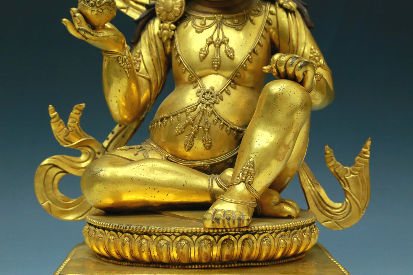A Wonderful Gilt-Bronze Figure Of Kubera