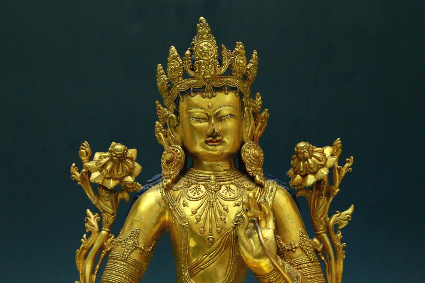 A Wonderful Gilt-Bronze Figure Of Green Tara