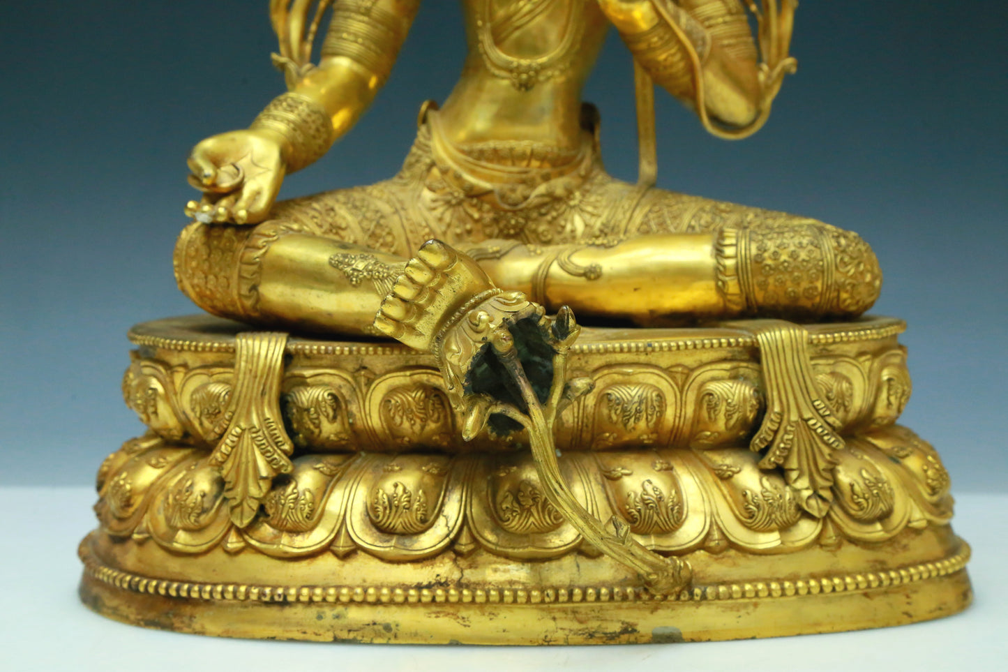 A Wonderful Gilt-Bronze Figure Of Green Tara