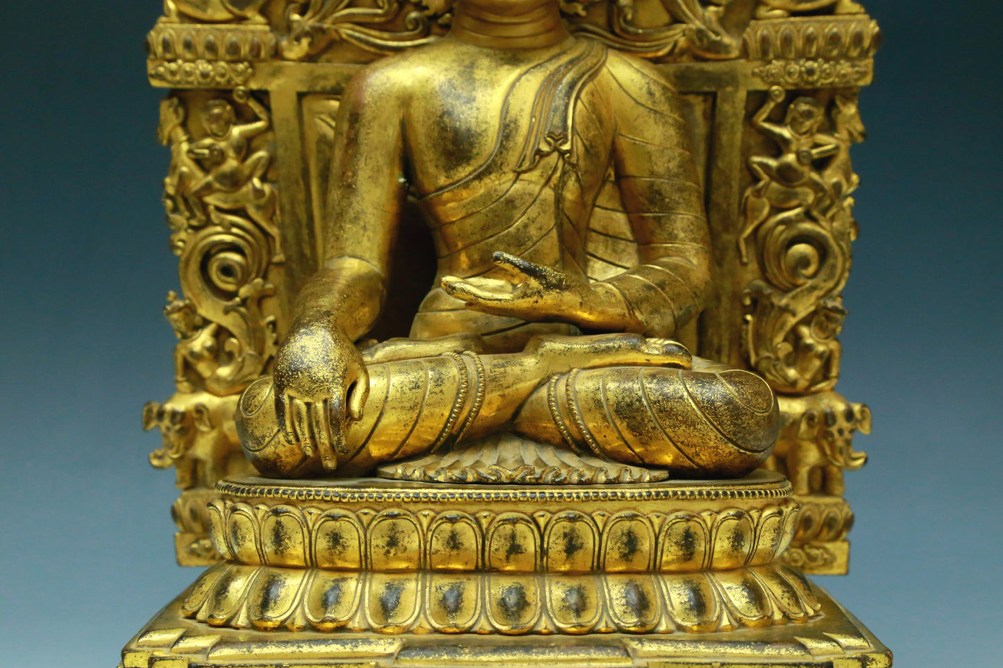A Wonderful Gilt-Bronze Figure Of Buddha Shakyamuni With Inscriptions