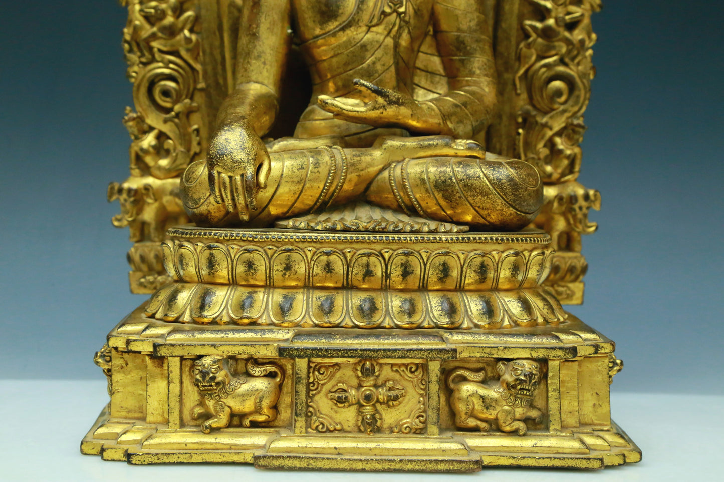 A Wonderful Gilt-Bronze Figure Of Buddha Shakyamuni With Inscriptions