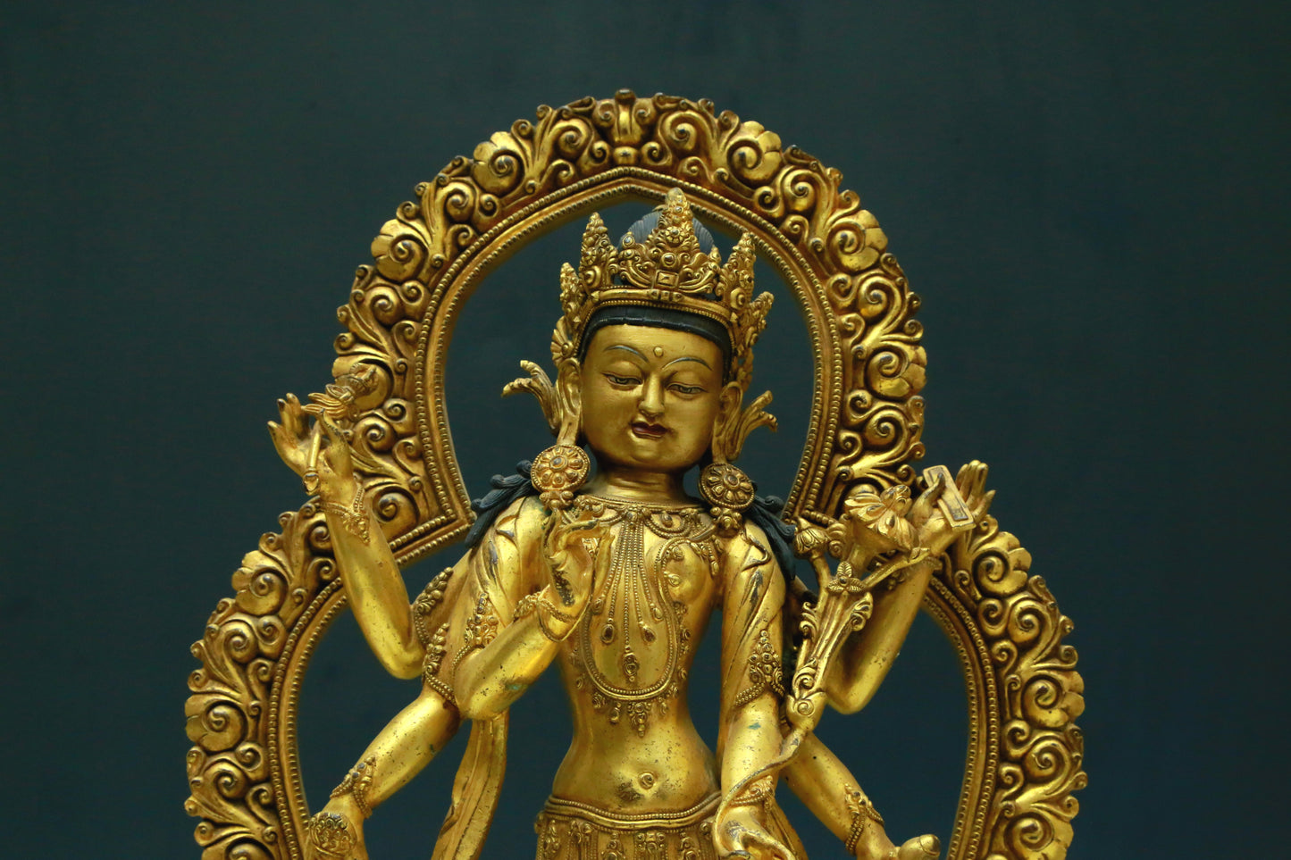 A Wonderful Gilt-Bronze Figure Of Mahamayuri