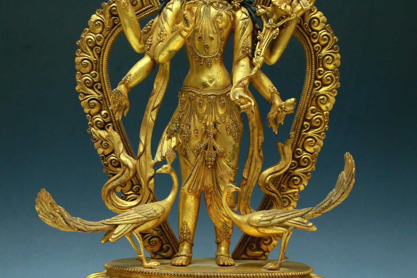 A Wonderful Gilt-Bronze Figure Of Mahamayuri